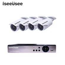 ISEEUSEE 4CH CCTV Security System 4 channel HDMI 1080P AHD DVR 4PCS HD 1080P Camera kit Video Surveillance System