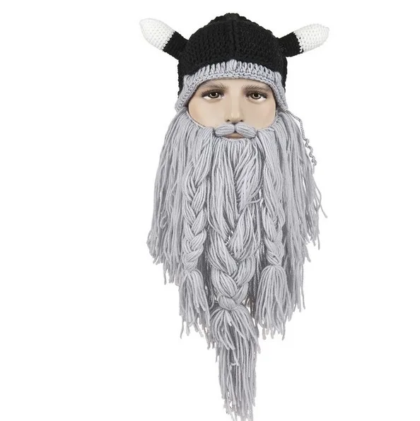 Ручной работы Викинг Рога Борода NPC замечательный шерсть хлопок Кепки реквизита пиратская шляпа Викинги Коза Рог маска длинная борода Косплэй
