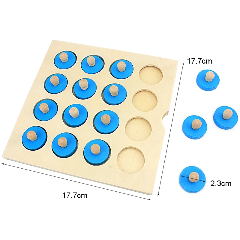 Kids Wooden Puzzle Toy Memory Match Chess Game Blue Memory Chess Children Early Educational Family Party Table Game for Children 6