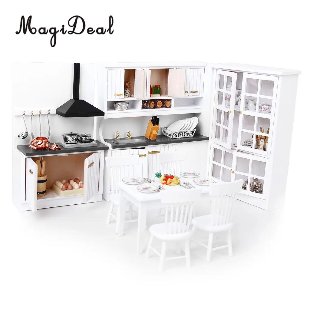 MagiDeal 1Set 1/12 Scale Dollhouse Miniature Furniture Wooden Kitchen Accs for Dolls House Children Pretend Play Toy Decoration