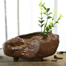 Античный китайский стиль керамическая ваза неправильной формы ручной работы керамический цветочный горшок Керамические изделия искусство и ремесло украшения Аксессуары