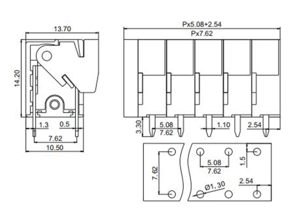 Клеммная колодка PCB Spring шаг 7 62 мм вертикальная 142 В IEC250V15A CE Rohs UL300V10A 22 14AWG|terminal