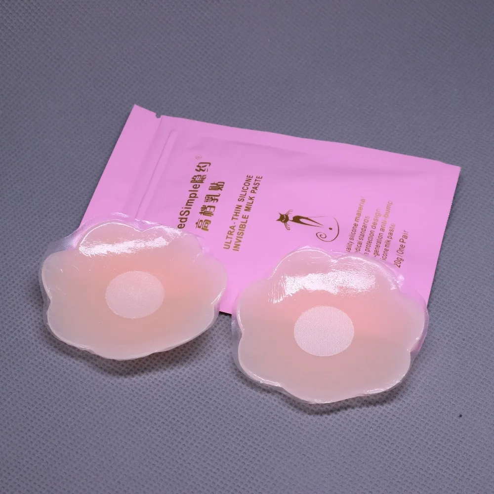Wholesale Bra Pad Reusable Self Adhesive Silicone Breast Bra Pad Pasties Petal Chest Stickers