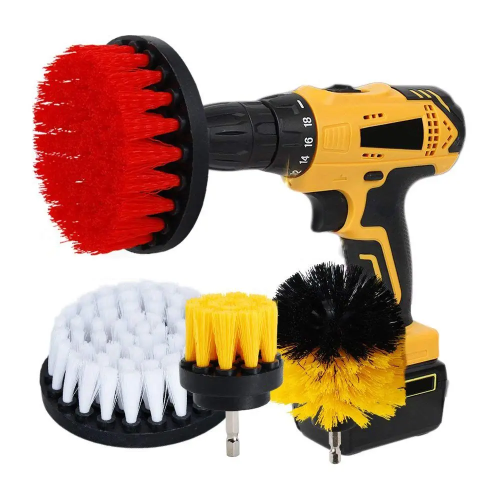 Drill Brush Soft Medium Attachment Scrub Cleaning Kit for Pool Tile
