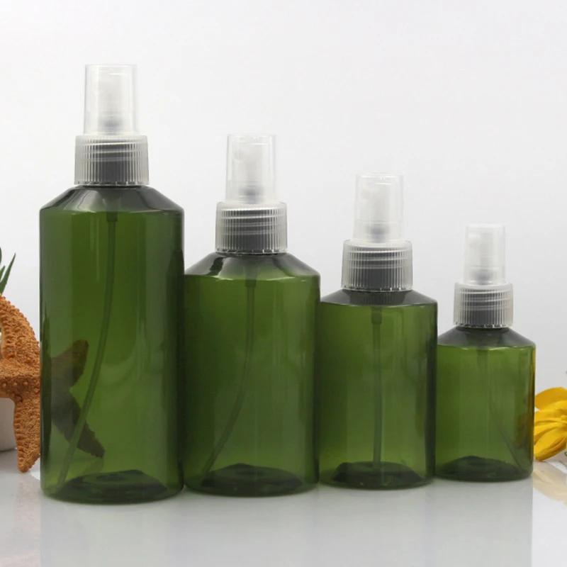 10pcs 50ml 100ml 150ml 200ml Plastic Dark Green Empty PET Spray Bottles with 3 Colors Sprayer Light Avoiding Mist Bottle Travel-2