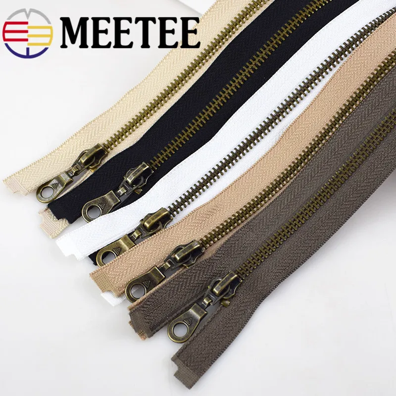 

Meetee 1pcs 70cm 5# Bronze Open End Metal Zipper DIY Sewing Leather Jacket Coat Sewing Zip Bag Garment Craft Accessories BD251