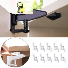 10 conjuntos de fechadura para armário, proteção para crianças, fechadura de segurança para bebês, gaveta, porta, criança, fechadura invisível para armário
