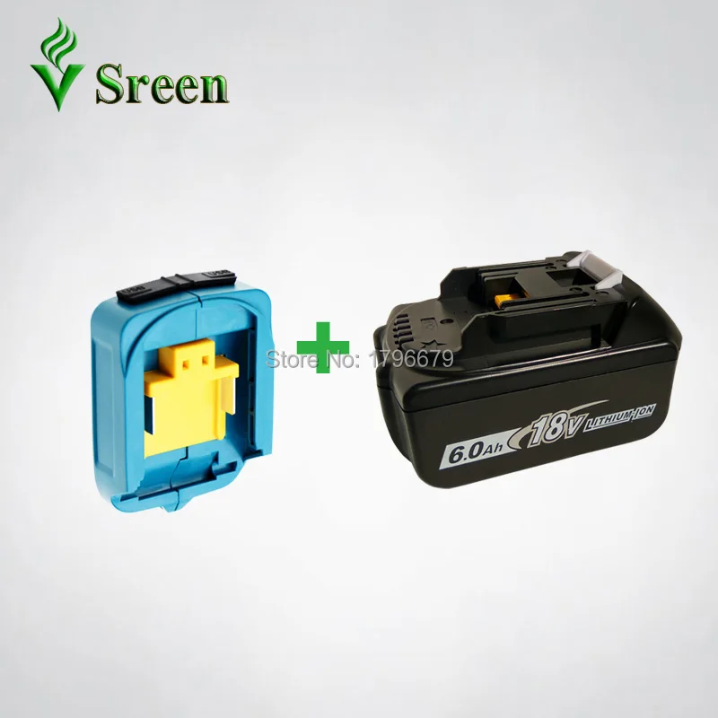 

BL1860 6000mAh Rechargeable Lithium Ion Battery Replacement for Makita 18V BL1840 BL1830 LXT Power Tools with Dual USB Converter