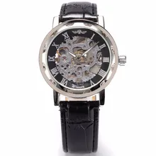 WINNER Luxury Relogio Skeleton Transparent Stainless Men Full Steel Watch Case Classic Gift Mechanical Hand Wind Watch / PMW001