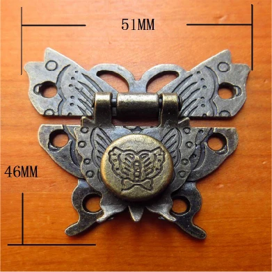 

20Pcs 40MM alloy butterfly buckle hasp hasp wooden wine box with lock Buckle Antique Padlock Hardware