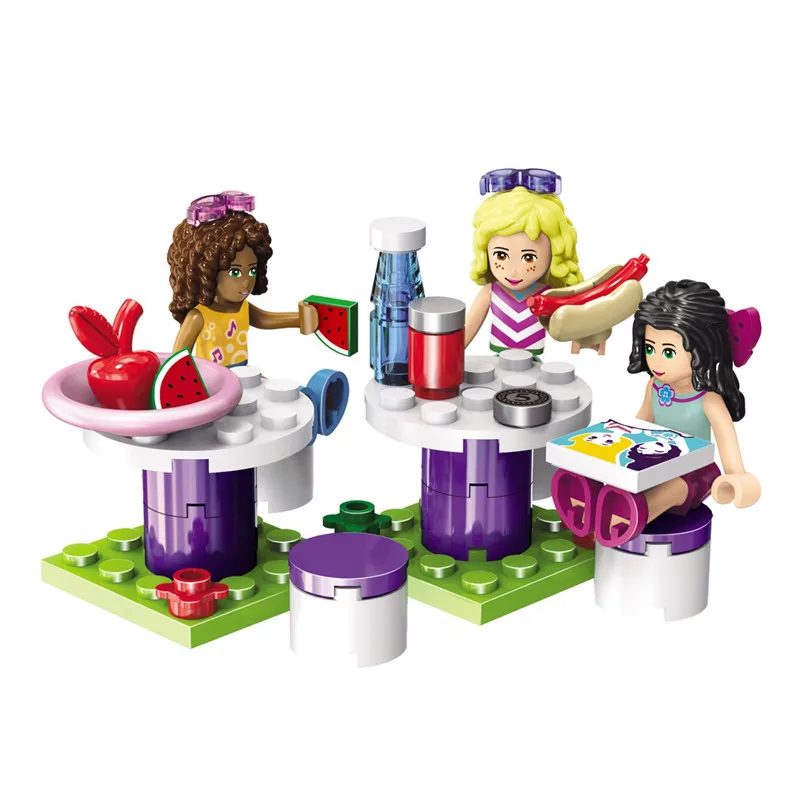 Дешево Детские игрушки для девочек друзья парк развлечений роликовая подставка с рисунком Модель Кирпичи совместимы с блоками Legoings