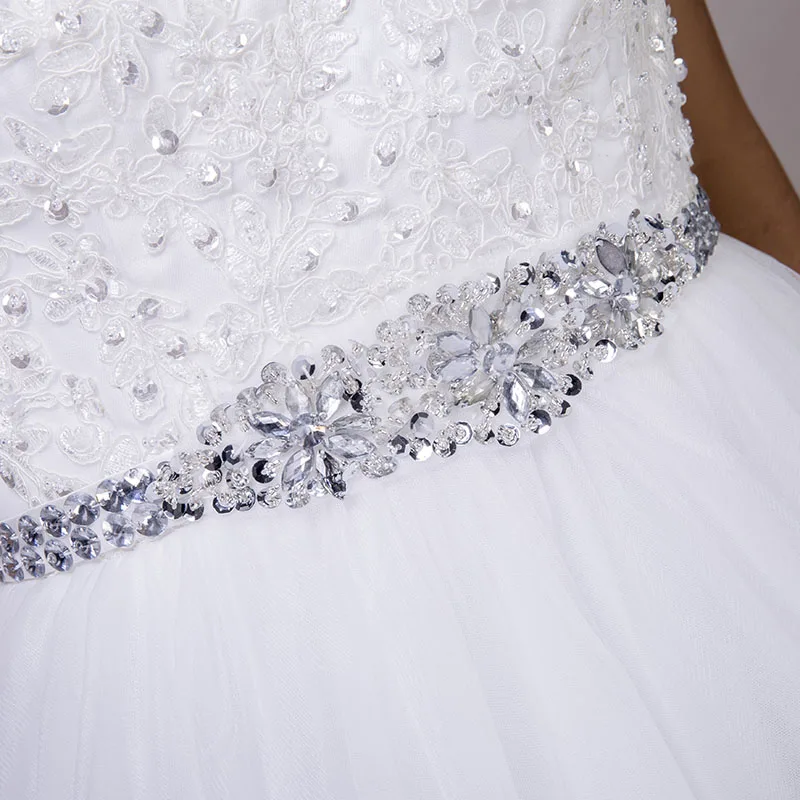 LORIE/большие размеры, кружевные свадебные платья, белые фатиновые Свадебные платья трапециевидной формы с v-образным вырезом и бусинами