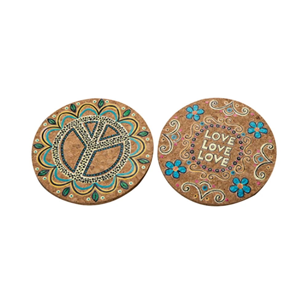 

2pcs Cup Coasters Moisture Resistant Round Natural Cork Pot Holder Mats Drink Coasters for Coffee Table Tabletop