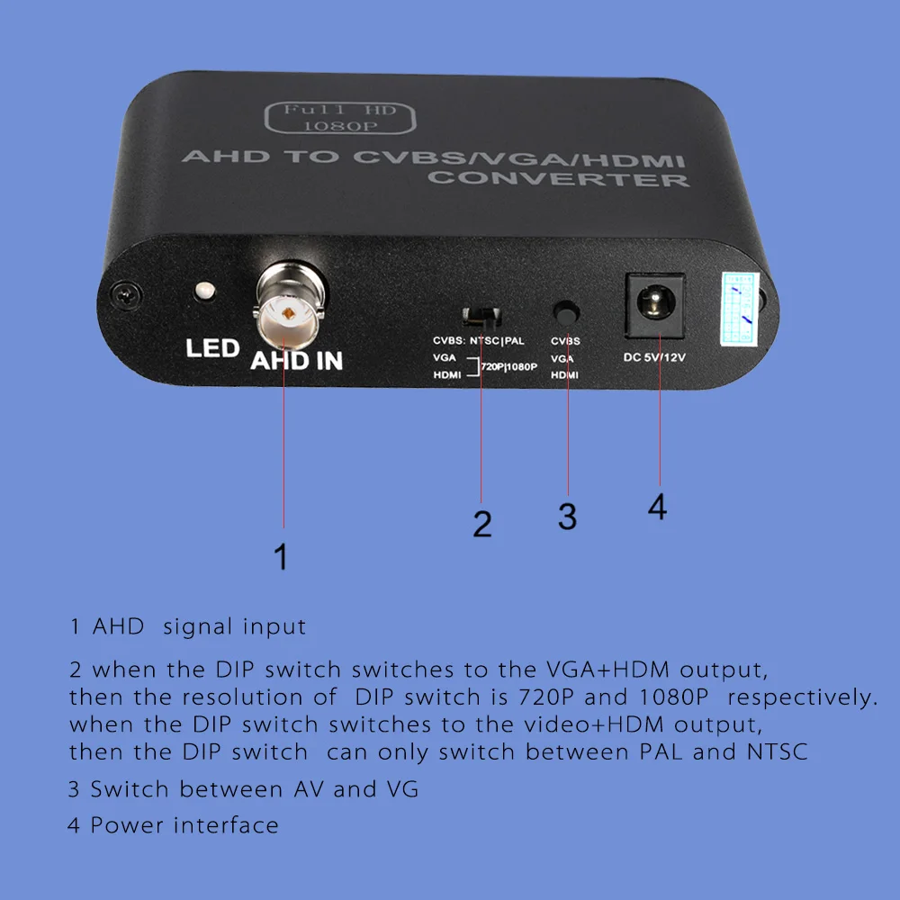 Фирменная Новинка HD видео конвертер AHD/TVI CVI к HDMI/VGA/BNC с HDMI 1080P 50/60Hz US/EU вилку вариант