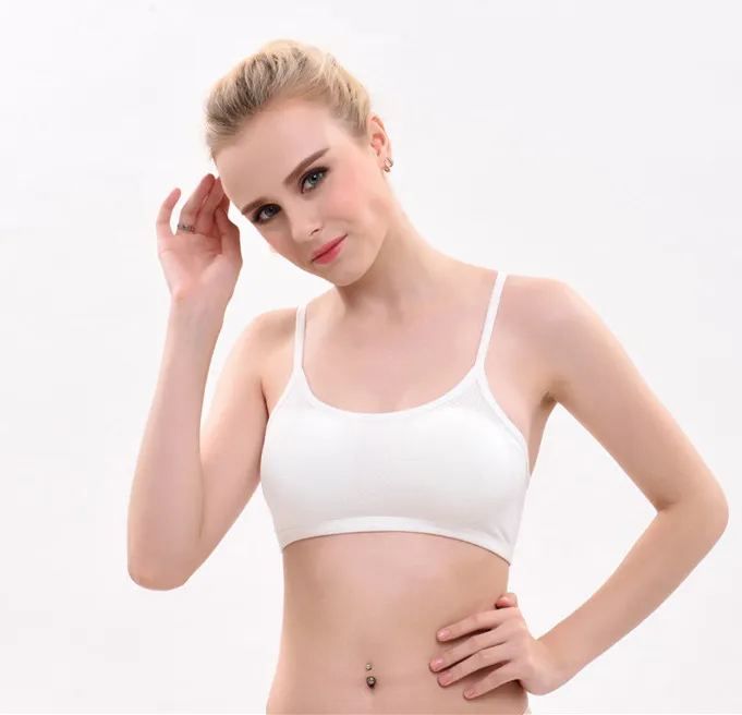 Белый Летнее цельнокроеное Cami Для женщин топы Беспроводной мягкий бюстгальтер сексуальные майки Основные рубашка Для женщин топы Повседневный жилет Stretch Slim бретели - Цвет: Белый