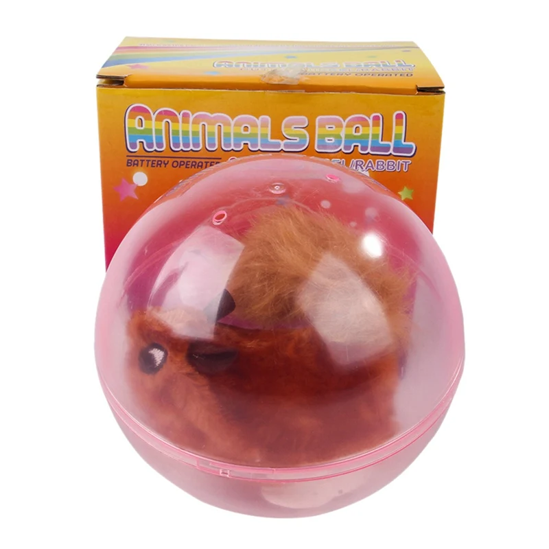 Pet Dog Electric Ball Toy Plastic Animals Rolling Ball Built in Plush