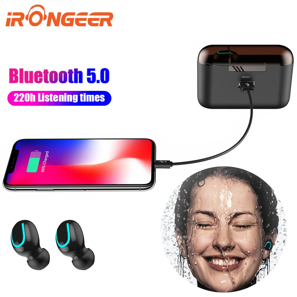 

TWS Bluetooth 5.0 Wireless Earphone In Ear Headphones Handsfree Earphones Headphone Sport Earbuds Headset For Phone Dual Mic