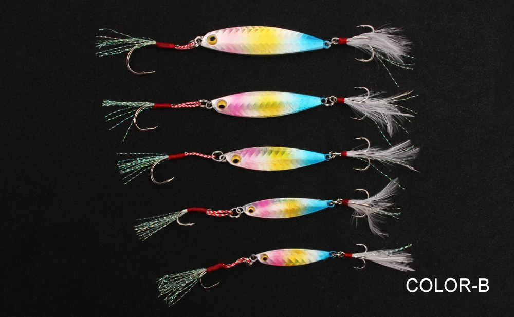 Spinpoler Flat Side Vertical Irons Jigs Metal Spoon Fishing Lure Shore Cast Laser Iron Lure Isca Spinner Jigging Bait 7g to 31g  (6)