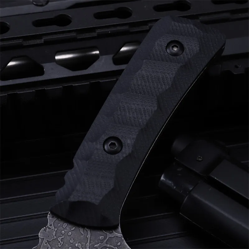 Outdoor self-defense field high hardness saber wilderness survival fruit knife small straight cutting tool not sharp etched