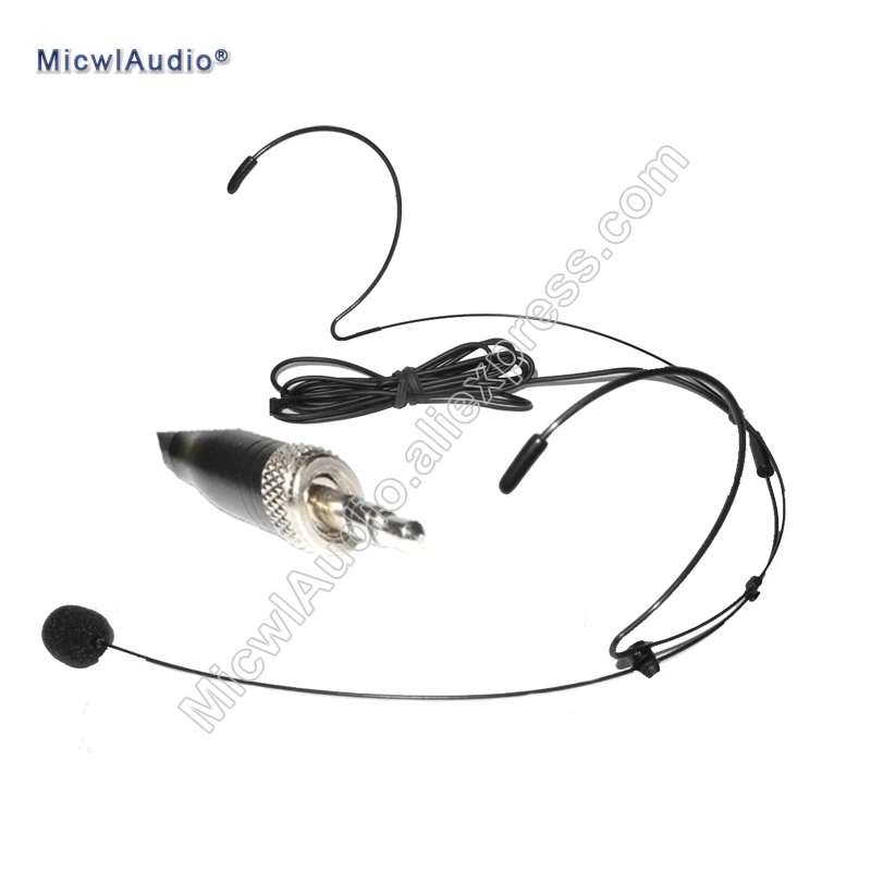 

Headset Microphone 3.5mm Stereo Lock Screw Headworn Condenser Microphone Black MicwlAudio 40-012