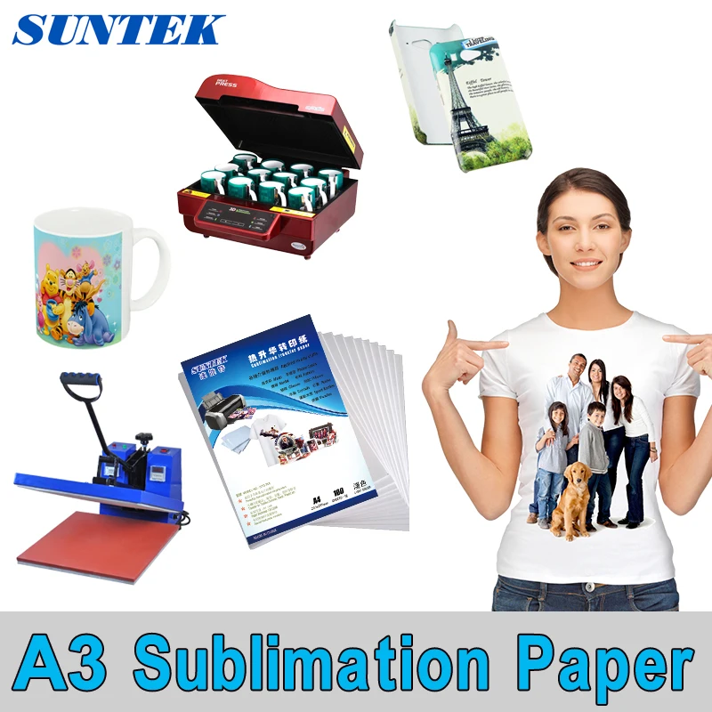 

100 Sheets A3 Size Sublimation Paper for 3D Sublimation machine Ink Printer High Transfer Rate Mug,Glass Rock