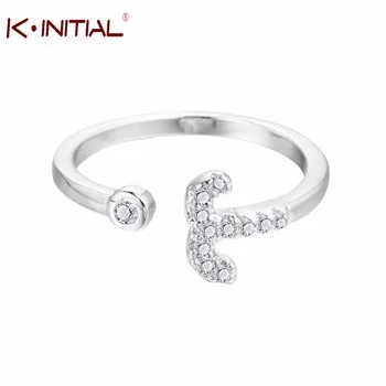 Kinitial 1Pcs2017 New 925 sterling Jewellery 12 Constellation Series Zircon Aries Rings women Adjustable Finger Ring Gift