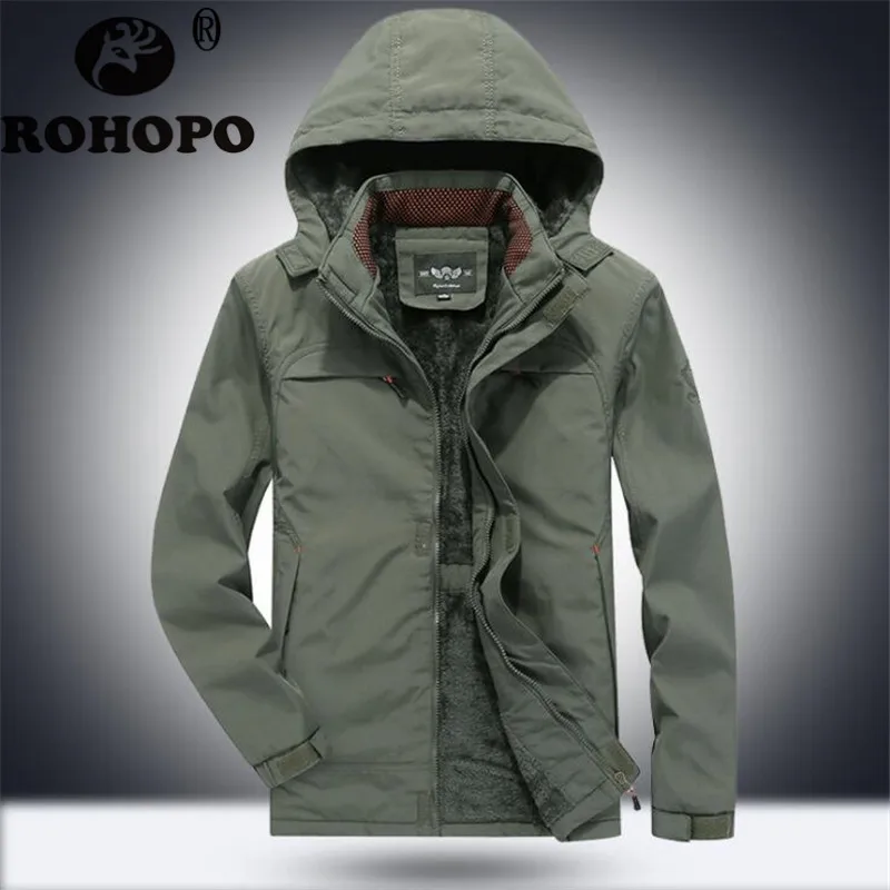 Winter Coat Men Fleece Keep Warm Waterproof Casual Army Sportswear Overcoat Jacket Windbreaker coat Hooded Hat Winter Military