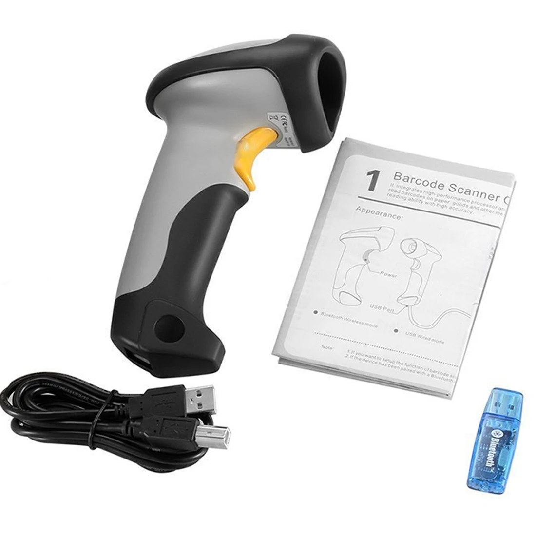 

NOYOKERE ABS+TPU CT10 Wireless Bluetooth 1D Barcode Scanner Mini Barcode reader for iOS Android windows System bar scanner