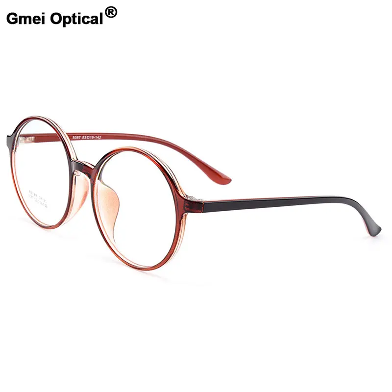 

Gmei Optical Urltra-Light TR90 Round Full Rim Men's Optical Eyeglasses Frames Women's Plastic Myopia Eyewear 6 Colors M5087