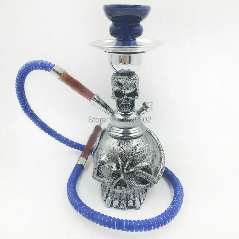 NEW Skeleton head shape Free shipping Black metal skull hookah weed