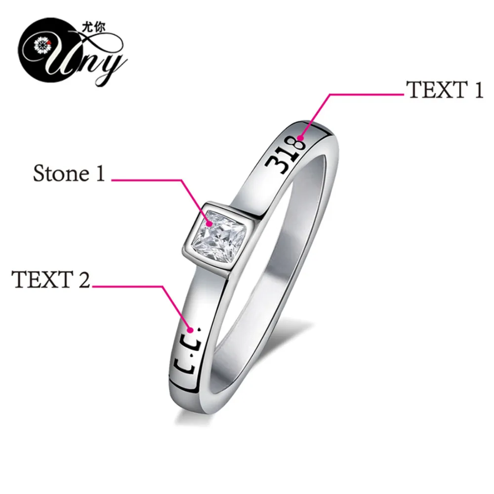 UNY Ring 925 Silver Mother's Personalized Rings Anniversary Gift Birthstone Ring Custom Wedding Engagement BFF Promise DIY Rings