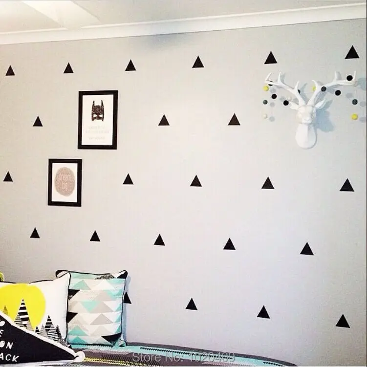 High-quality children products Nordic ins exclusive custom geometry Triangles sticker dot star pattern green PVC wall stickers(China (Mainland))