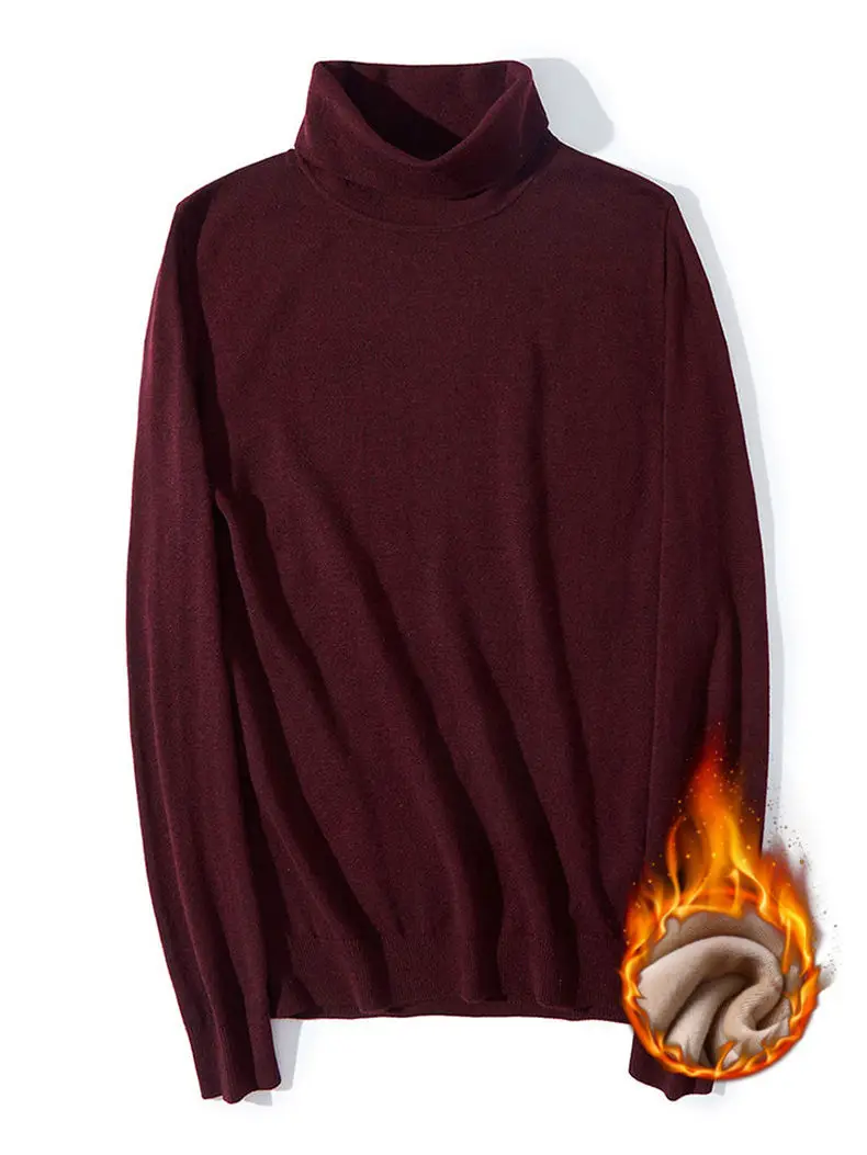 Brand MuLS Turtleneck Sweater Men Pullovers Spring Winter Thick High-Neck Male Sweater Jumpers Cotton Fleece Man knitwear Autumn 19