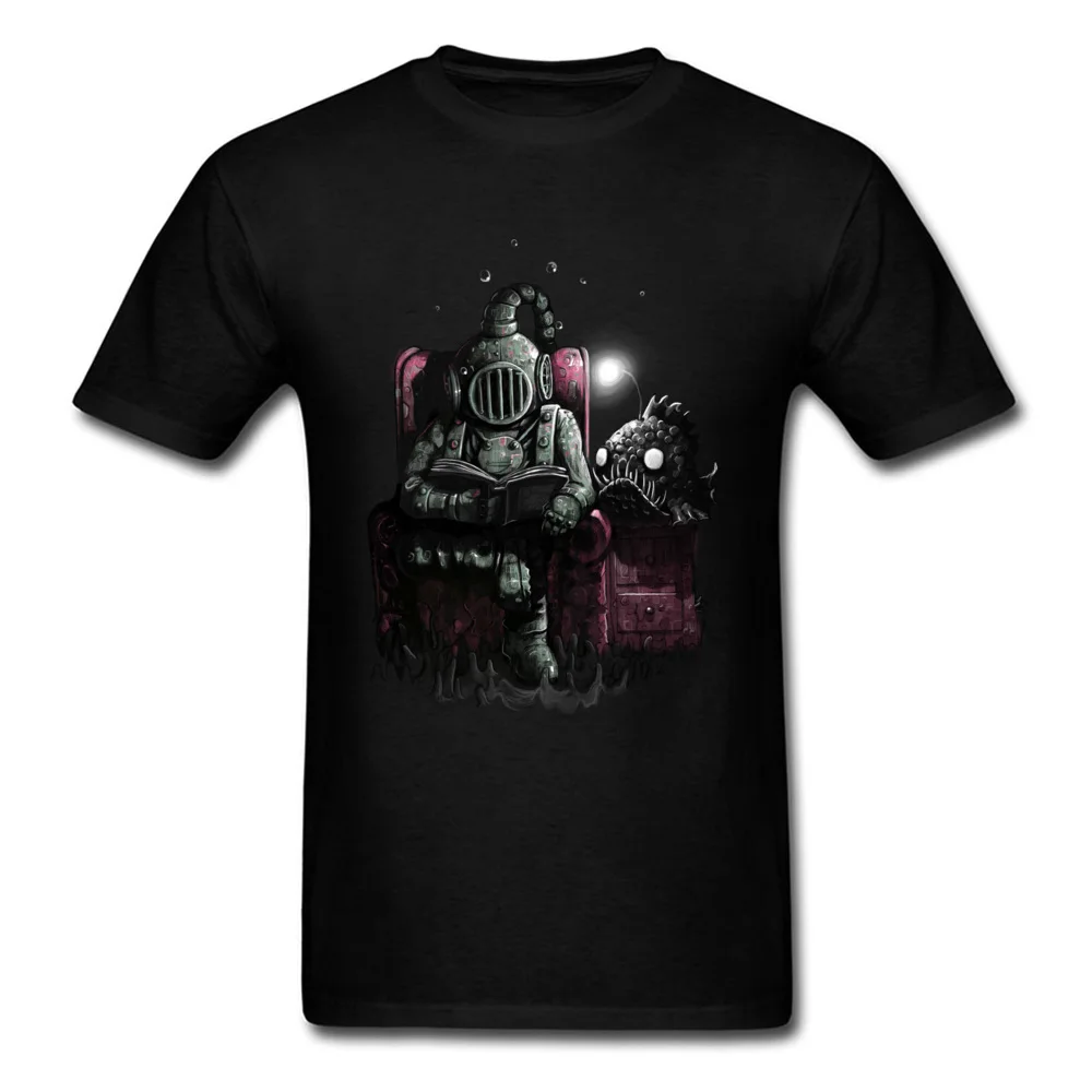 Reading diver Crew Neck Tshirts April FOOL DAY Tops Shirts Short Sleeve Fashionable 100% Cotton Geek T Shirt Slim Fit Youth Reading diver black