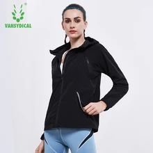 Vansydical, осенне-зимняя спортивная одежда, куртки на молнии для бега, женские толстовки для фитнеса и тренировок, спортивные ветровки, S-XXL