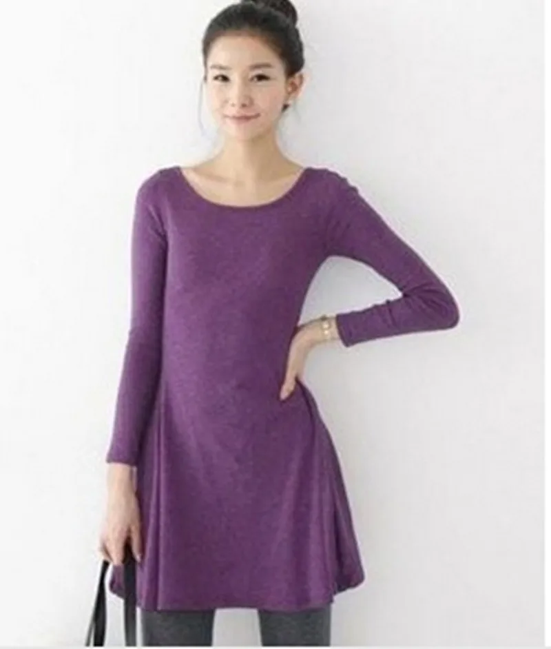 Women's Seasonal Cotton Woolen O-Neck Long Sleeve Dress - Spring, Autumn, Winter Fashion Clothing image 4