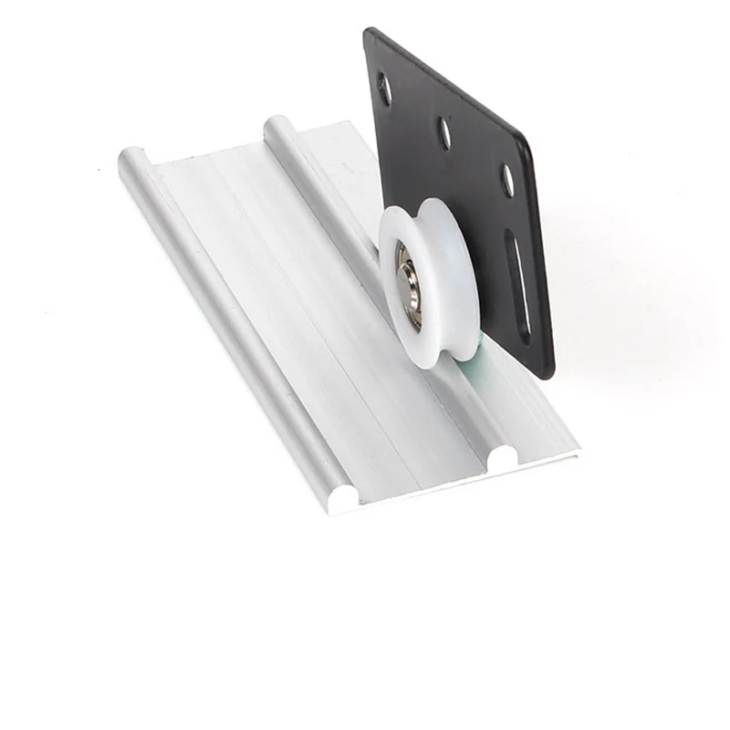 1 Set of Wardrobe Sliding Door Pulley Metal + Nylon Cabinet Sliding Door Fittings Track Roller Furniture Hardware Accessories