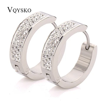Fashion Shiny Women Earrings With Full rhinestone Crystal Pave Stainless steel Earring Jewelry for women Accessories