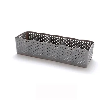 

5 Cells Plastic Organizer Storage Box Tie Bra Socks Drawer Cosmetic Divider Clothes Storage Box Sorting Organizer New Style #X