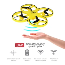 Радиоуправляемые игрушки индукционный мини-Дрон дистанционного зондирования жестов Квадрокоптер радиоуправляемый самолет НЛО соматосенсорные фосфоресцирующие взаимодействие
