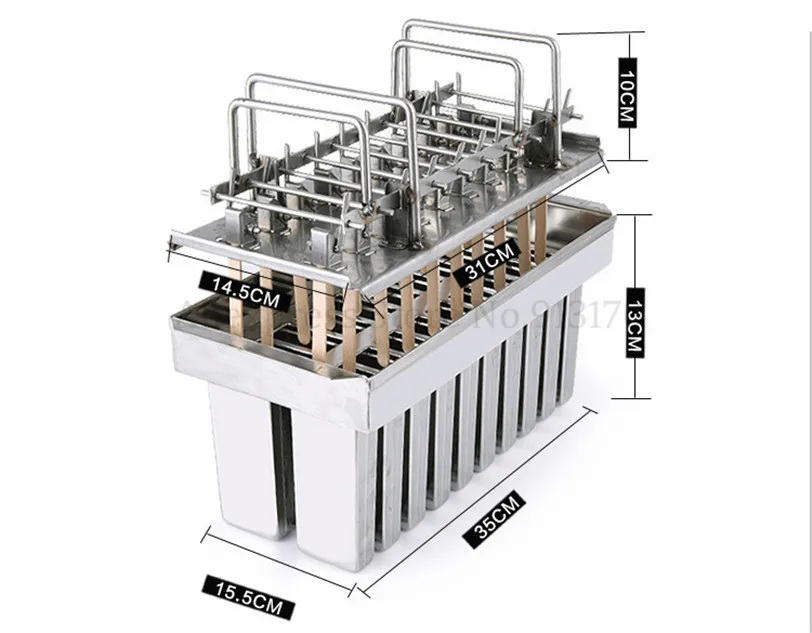 20 ячеек/партия мороженое из нержавеющей стали поп-формы леденец плесень коммерческий Popsicle палочки для поделок держатель