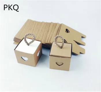 

100pcs Wholesale Paper Candy Box Heart Gift Packing Box Small Jewelry/Present Boxes Party Craft Cardboard Box 5.5x5.5x5.5cm