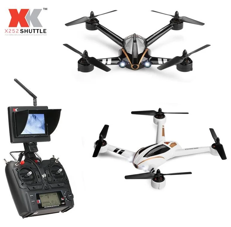 

XK X252 5.8G Real-time Transmission FPV RC Quadcopter With 720P Wide-Angle HD Camera & Brushless Motor 3D 6G Mode RTF