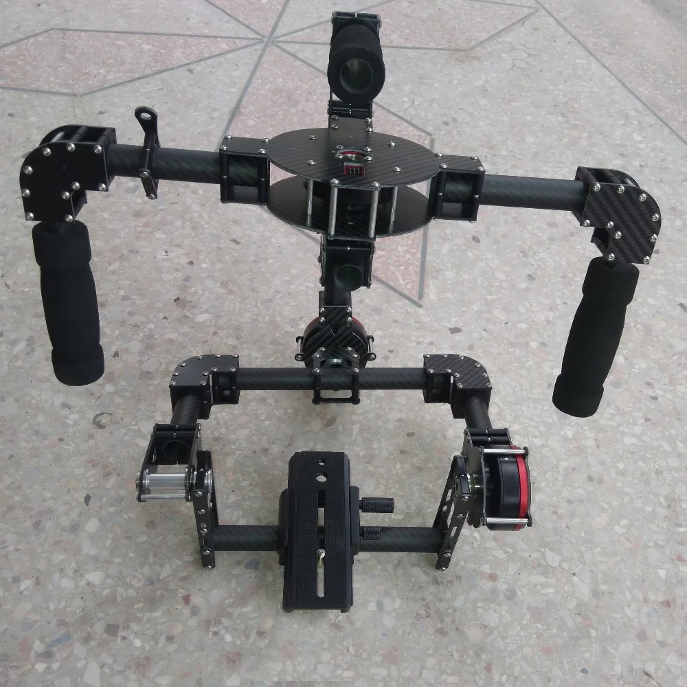 

3-Axis DSLR Camera Carbon Brushless Gimbal Handle/Stabilized Mount steadycam Run Movie Photography frame (only for a frame)