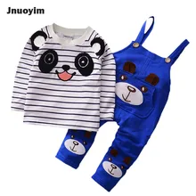 2017 Autumn New Boys Kids Clothing Set Cartoon Stripe Shirt & Suspenders Set Overalls Kids Clothes Baby Toddlers Top Tees Pants