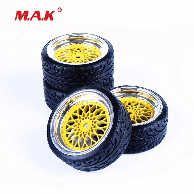 4Pcs RC 1:10 Racing 12mm Hex Rubber Tire Rims For HSP On Road Car  PP0150+D5NWK