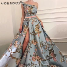 ANGEL NOVIAS длинное платье трапециевидной формы Abendkleider, арабское вечернее платье, Vestido Sirena Largo с разрезом