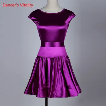 

Custom made sleeveless Solid color Latin Dance Dress Women Ballroom Dancing Dresses Latin Dance Costume Latin Dance Dress Women