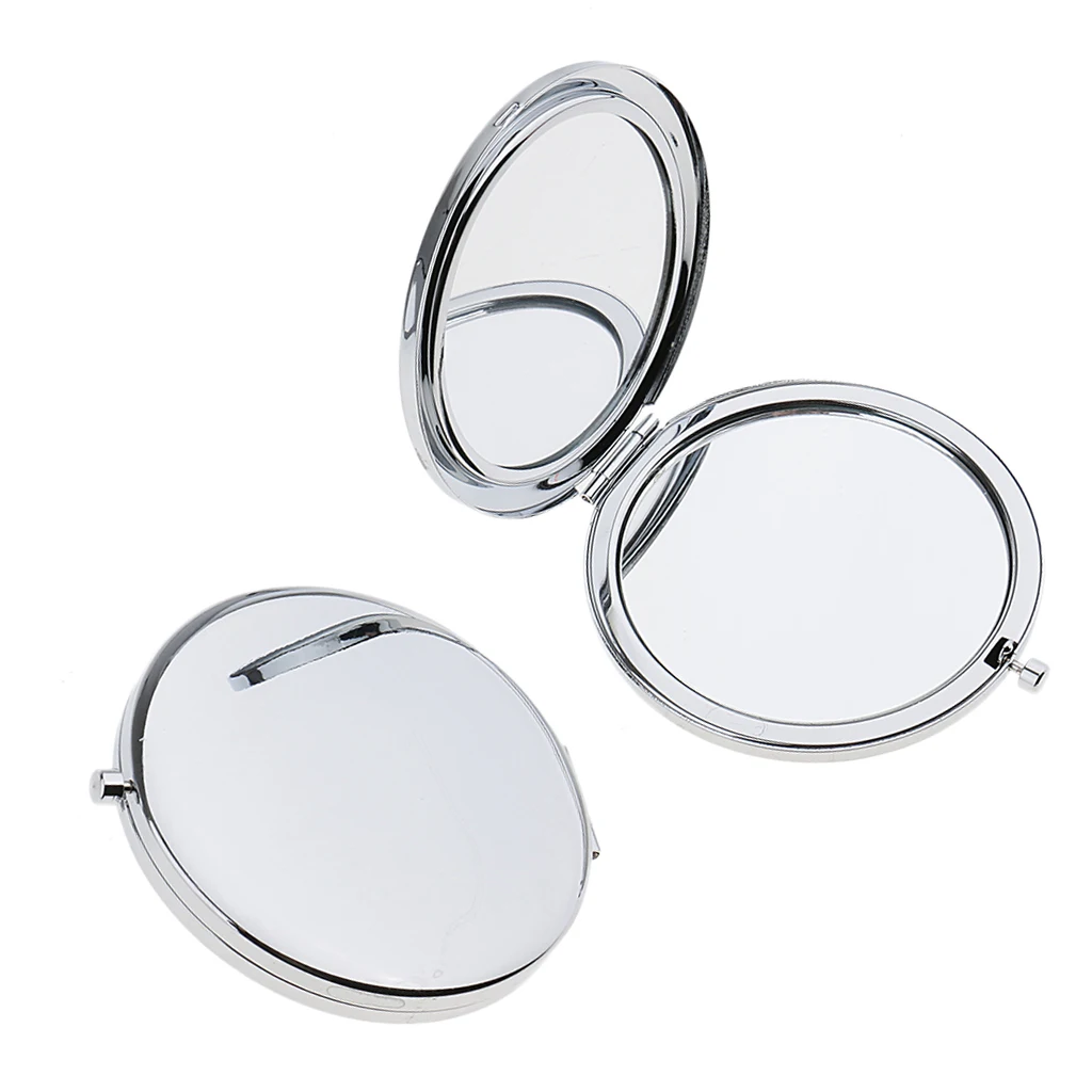 2Pcs Travel Compact Makeup Mirror ,Premium Double Sided Folding Cosmetic Mirrors - Bronze/ Classic/ Silver Optional