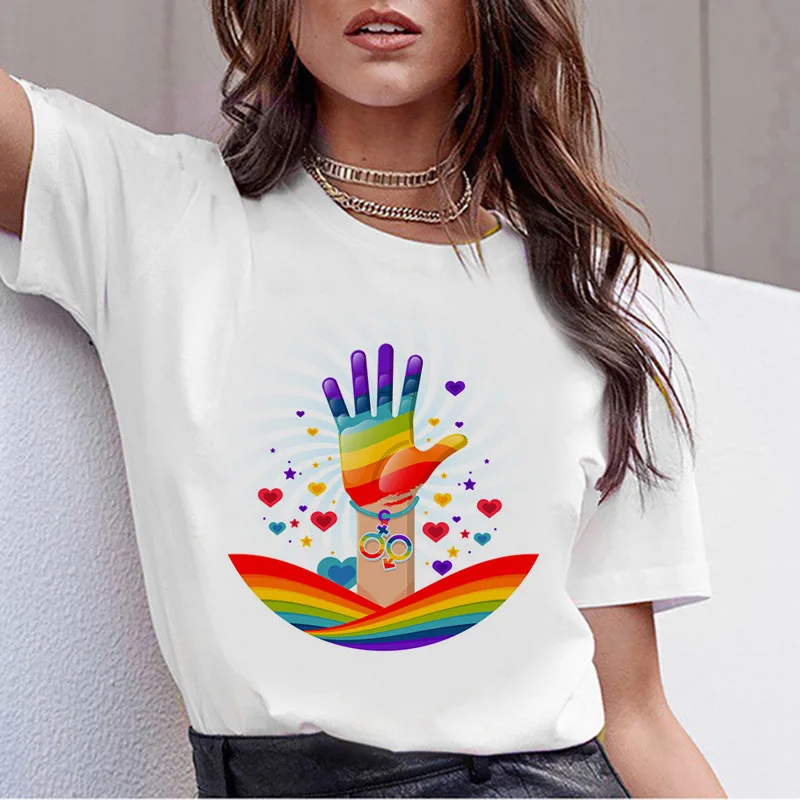 Женская футболка с принтом Love Wins радужная Футболка для геев лесбиянок и